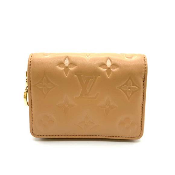 Louis Vuitton Wallet Portefeuille Lou Camel Light Brown Beige Bifold Square L...
